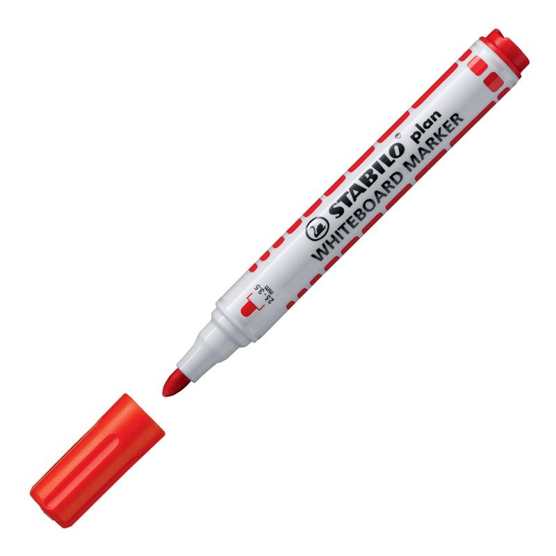 STABILO ปากกาไวท์บอร์ด หัวกลม สีแดง รุ่น Plan 641