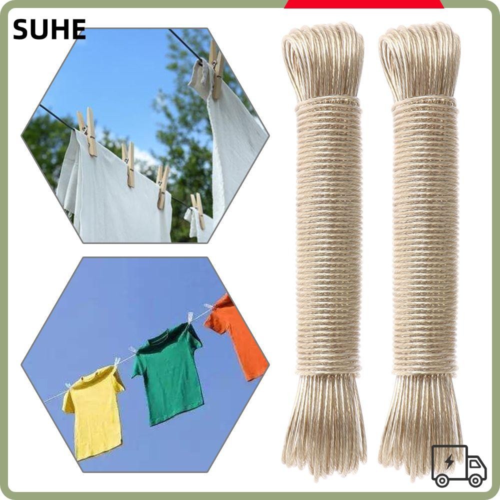 Suhe เชือกตากผ้า เคลือบพลาสติก ยาว 20 เมตร แข็งแรง สําหรับตากผ้า