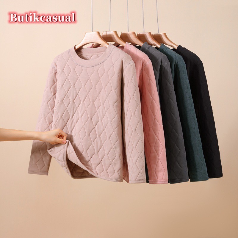 ผู้หญิง warm tshirt cotton Cushion jacket ผู้หญิงความร้อน thiken liner jacket เสื้อลําลอง