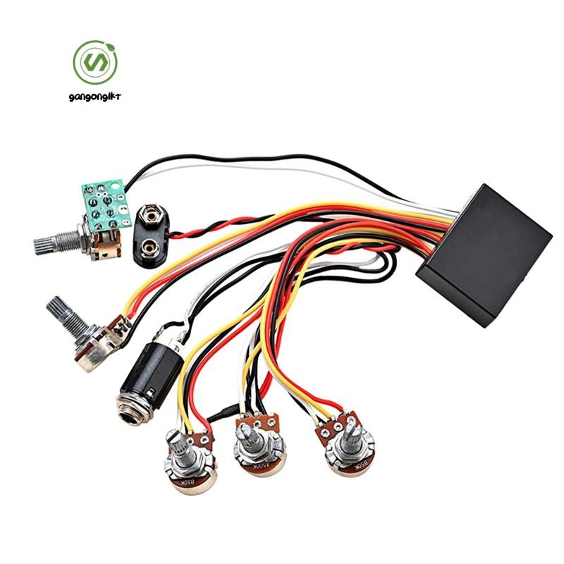 [gangong1kr]Bass 3 Band Active & Passive EQ Equalizer Preamp Circuit สําหรับ Bass Pickup