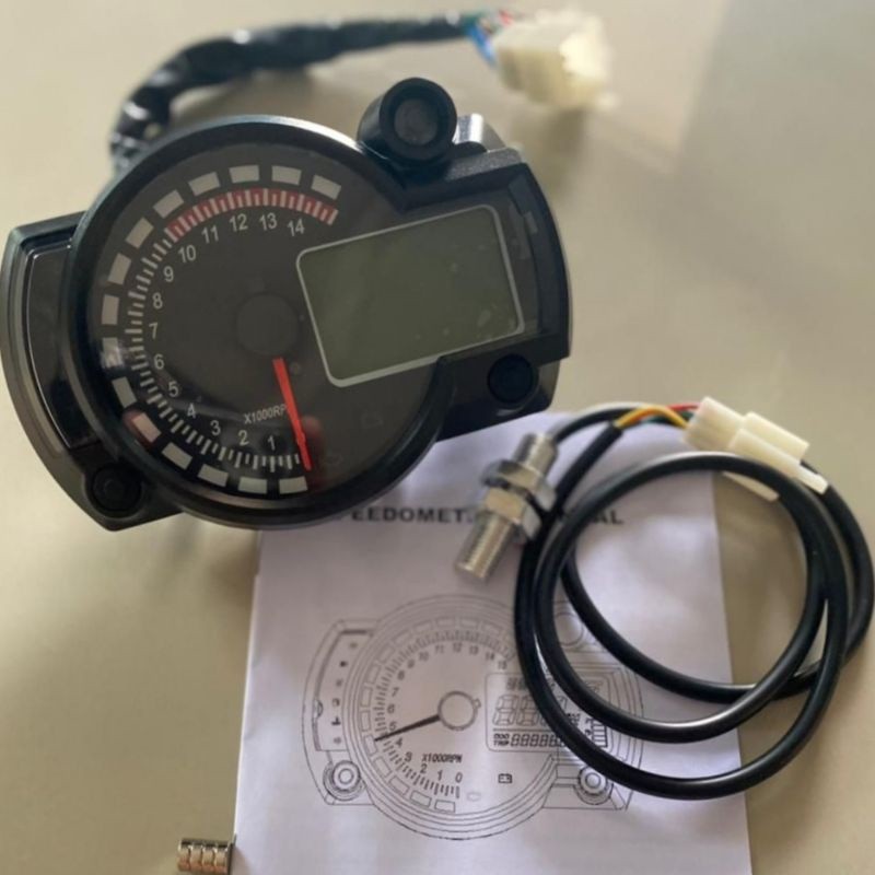 LAYER SPEEDOMETER SPEEDOMETER SPIDO DIGITAL KOSO RX 2N หน้าจอสีดํา