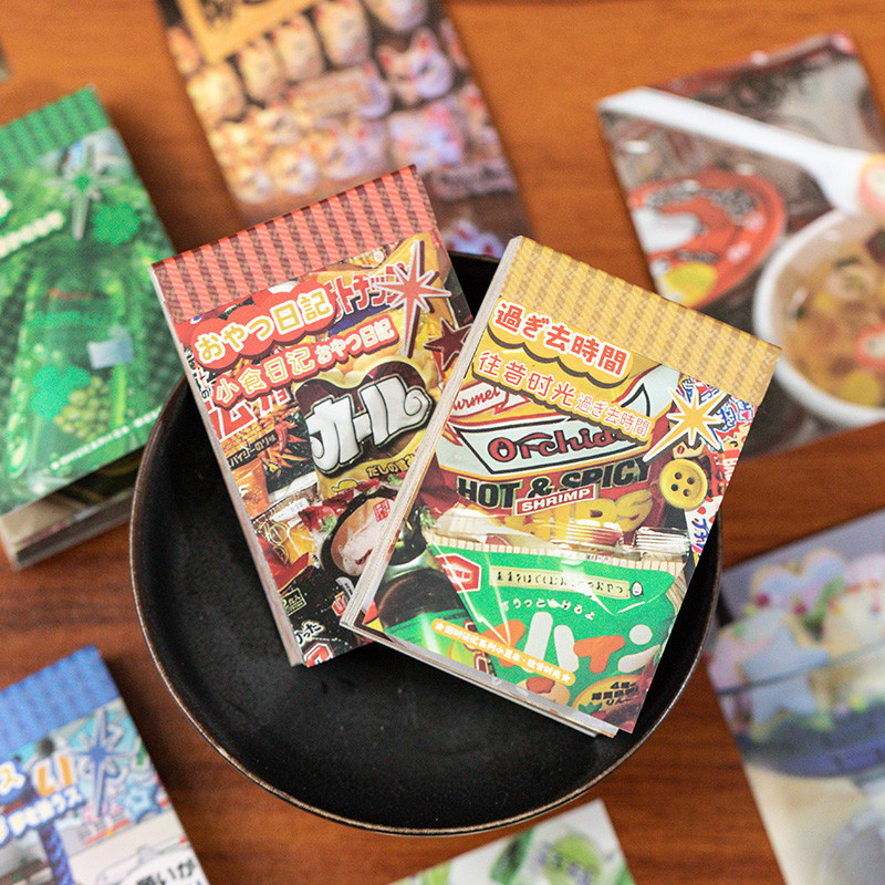 Mr.paper 50แผ่น/ถุงกระดาษเคลือบมินิสติกเกอร์หนังสือญี่ปุ่นย้อนยุคมัทฉะขนมซูชิเทมปุระอาหารสวนสนุกสติกเกอร์เต็นท์ความคิดริเริ่มบัตรอวยพรถ้วยของขวัญตกแต่ง