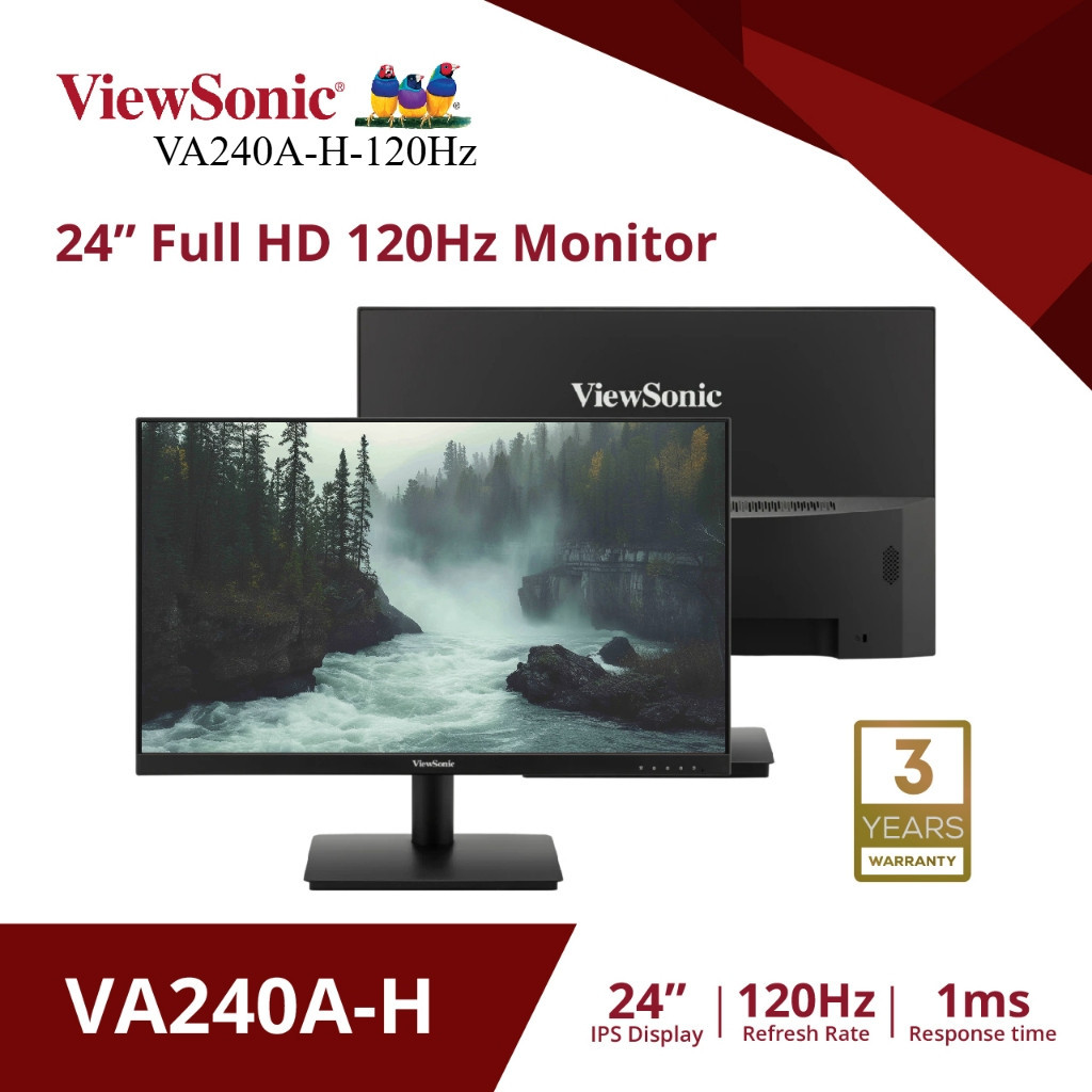 Viewsonic Monitor  VA240A-H 24” / Full HD / 120 Hz / IPS / 1 ms (จอมอนิเตอร์) สินค้าแท้ ประกันศูนย์ไ
