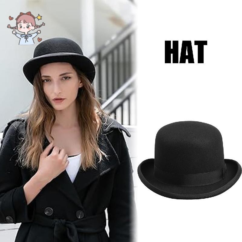 ผู้ชายผู้หญิงขนสัตว์ผสมรูปไข่ด้านบนหมวก Bowler
