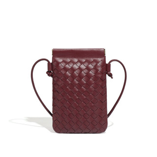 กระเป๋าใส่โทรศัพท์มือถือแบบถักมินิวัสดุหนัง PU แฟชั่นเรียบง่…