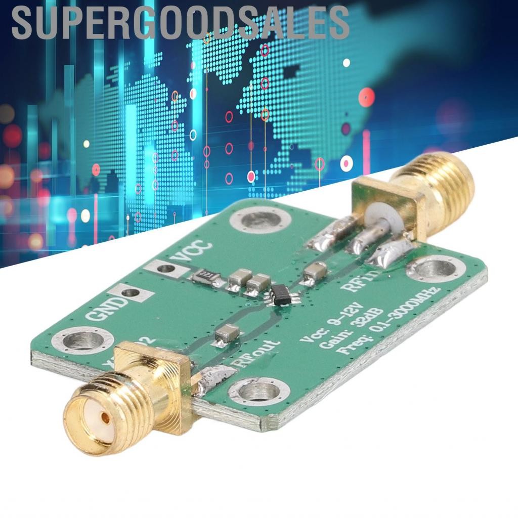Supergoodsales โมดูลเครื่องขยายเสียง RF บรอดแบนด์ 0.1-3000MHz 32dB วิทยุแฮมไมโครเวฟพลังงานต่ำ