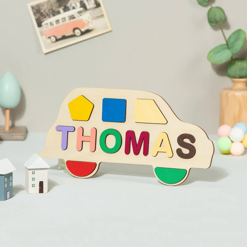 Wooden Personalized Name Puzzle Toys Wooden Puzzle For Babies Toddlers Kids Educational Learning Toy