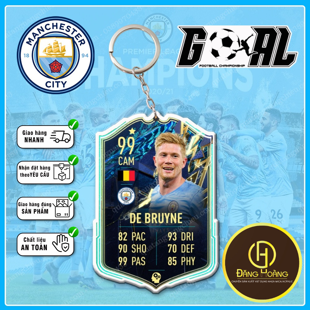 พวงกุญแจ Kevin De Bruyne การ์ดนักฟุตบอล ️Afton Sunshine Gift ️-DH