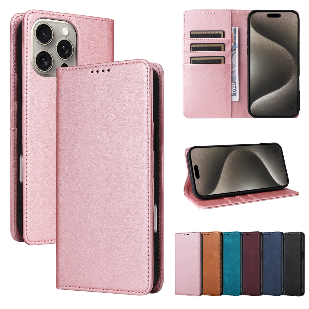 เคสฝาพับ เคสเปิดปิด Case for iPhone 16 15 14 Plus ไอโฟน 13 12 Pro Max มือโปร สูงสุด ปู่ ปกหนังแม่เหล็กกระเป๋าสตางค์ที่มีช่องใส่การ์ดยืนผู้ถือนุ่ม ทีพียู กันชนเปลือกโทรศัพท์มือถือปลอก เคสโทรศัพท์หนังฝาพับพร้อมช่องใส่บัตรสําหรับ Leather Flip Cover Wallet