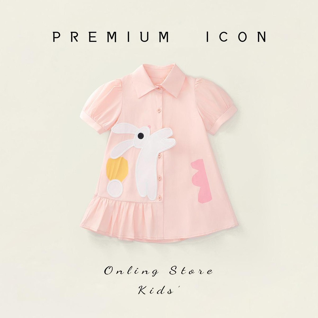 Hania kids พร้อมส่ง ชุดกระโปรงกระต่ายสีชมพู K4125068