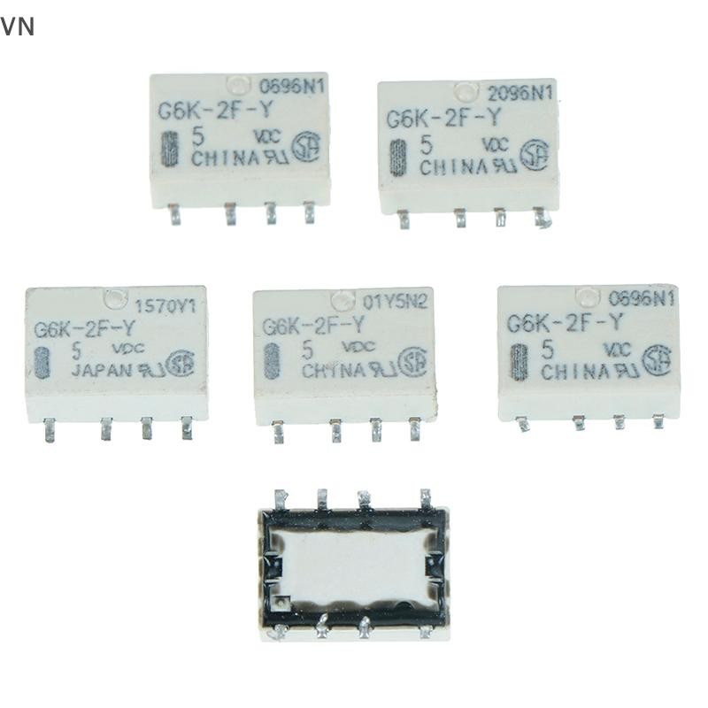 Mingxuan2 5pcs dc 5v smd g6k-2f-y 8pin สัญญาณรีเลย์สําหรับ omron wn รีเลย์