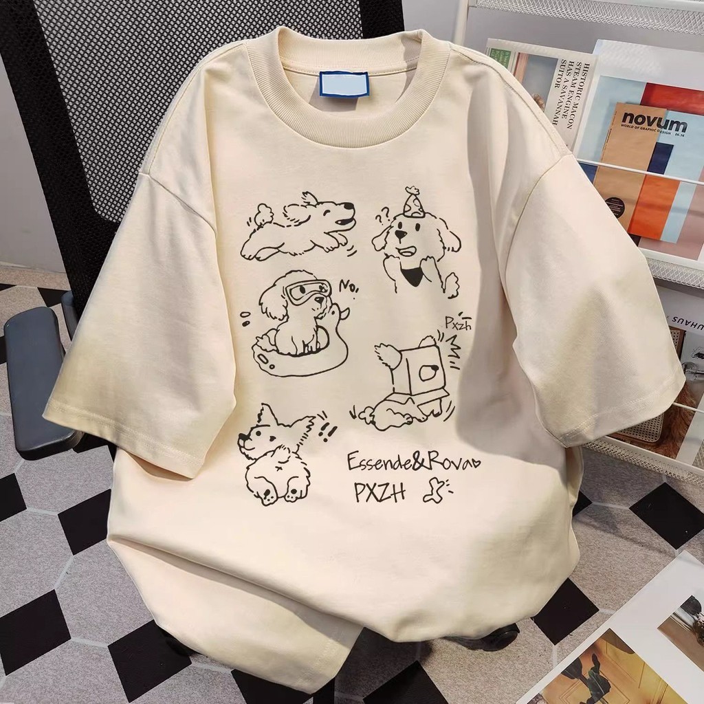 เสื้อยืดแขนสั้น oversize ลายการ์ตูน cotton เนื้อผ้านิ่มม ใส่สบาย เสื้อโอเวอร์ไซส์ผู้หญิงวินเทจเท่ๆ แฟชั่นมาใหม่ 3XL