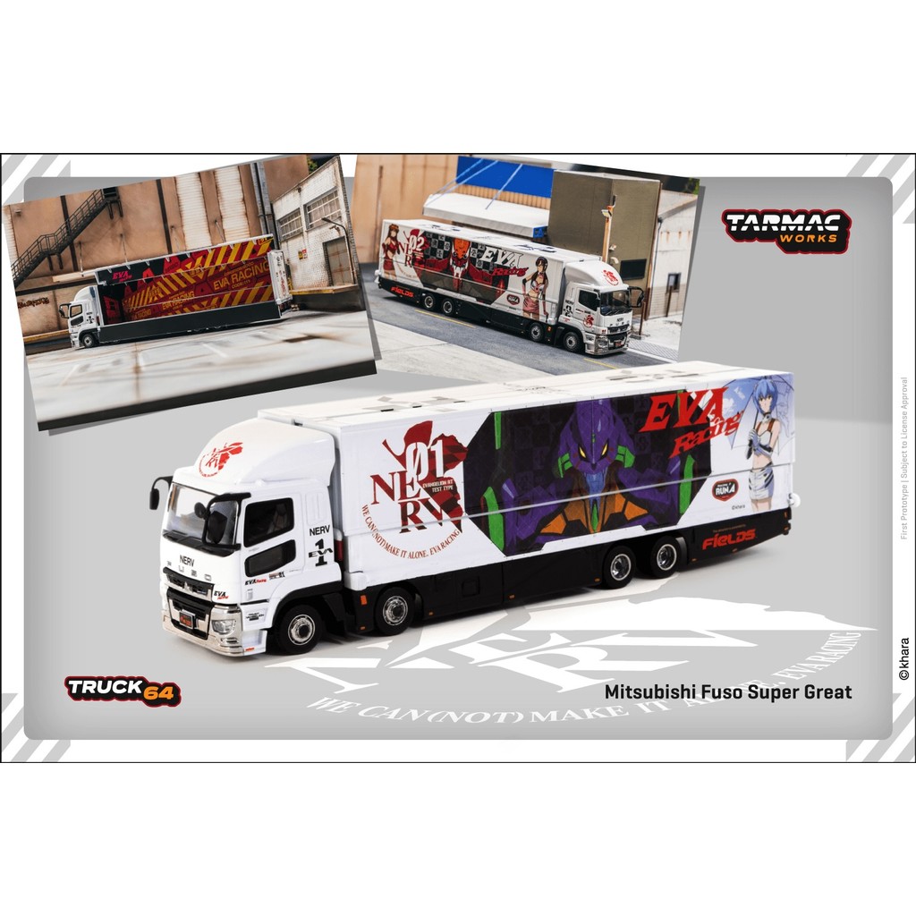 Tarmac Works 1/64 TRUCK64 Mitsubishi Fuso Super Great EVA Racing T64T-TL001-EVA