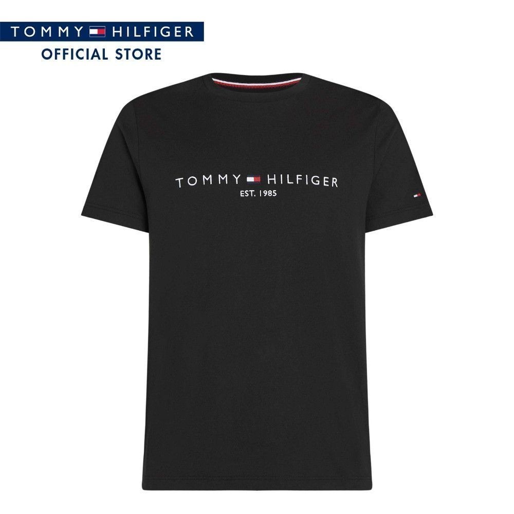 Tommy Hilfiger เสื้อยืดผู้ชาย รุ่น MW0MW16171 BDS - สีดำ ทรง Slim Fit