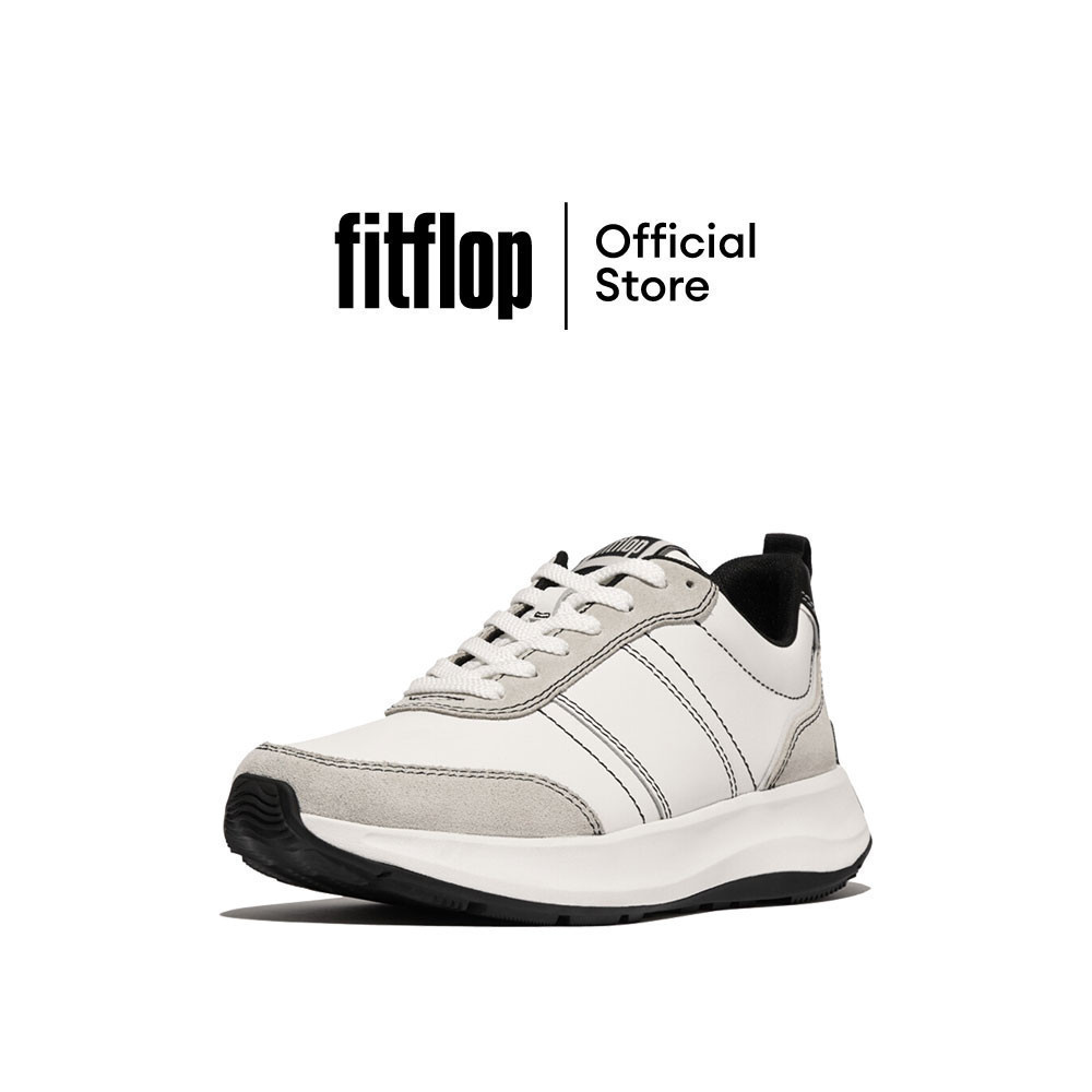 FITFLOP F-MODE CONTRAST-STITCH PF รองเท้าผ้าใบผู้หญิง รุ่น IM7-328 สี URBAN WHITE BLACK
