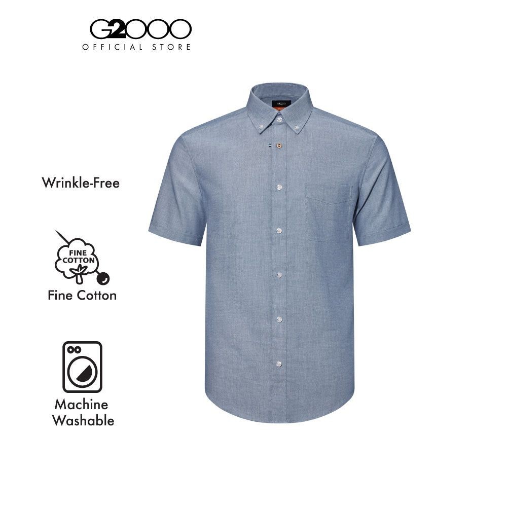 G2000 เสื้อเชิ้ตแขนสั้นลำลองสำหรับผู้ชาย ทรง Smart Fit รุ่น 4613096278 NAVY
