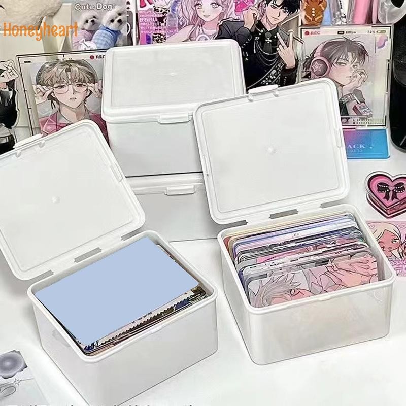 <Honeyheart> กล่องเก็บโปร่งใสเกาหลี การ์ด Photocard กล่องเก็บ Photo Card Organizer การจําแนกกล่องพลิก