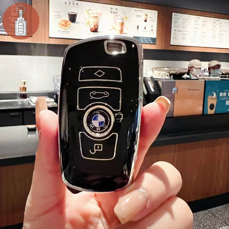 TPU Car Key Case Cover Pouch Fob Holder Keychain Accessories for BMW Series 5 F30 F10 F18 X3 X4 F06 