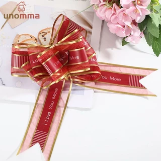 🎈โบว์รูดกึ่งสำเร็จรูป โบว์ติดของขวัญ ของขวัญวันเกิด DIY วันวาเลนไทน์งานแต่งงานตกแต่ง unomma