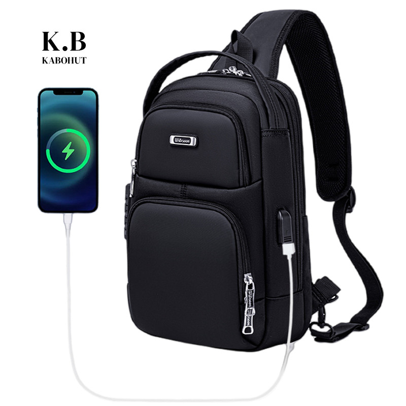 Kabohut Mens Messenger Bag กระเป๋าสะพายกันขโมยมัลติฟังก์ชั่น