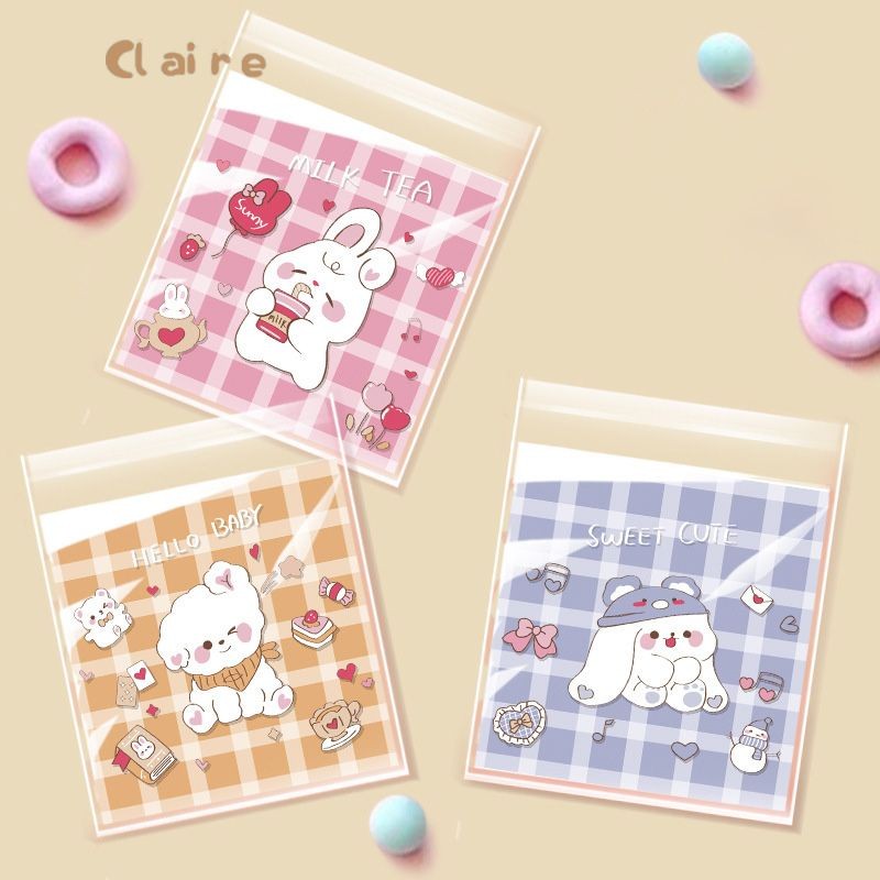 🏡ถุงฝากาวขนาด 7x7+3 cm ถุงสำหรับใส่คุกกี้ บราวนี่ กิ๊ฟช็อป Claire