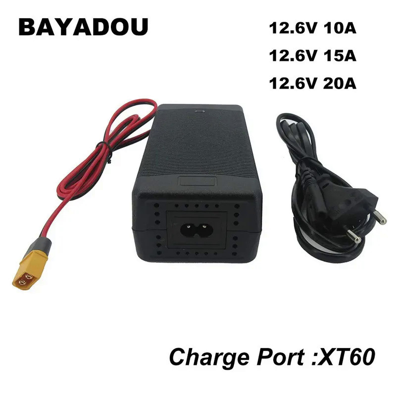 SJT150E 12.6V 10A 15A 20A Li-ion Fast Charger 3S 12V 12 Volt 10.8V 11.1V Lithium Battery Charger XT6