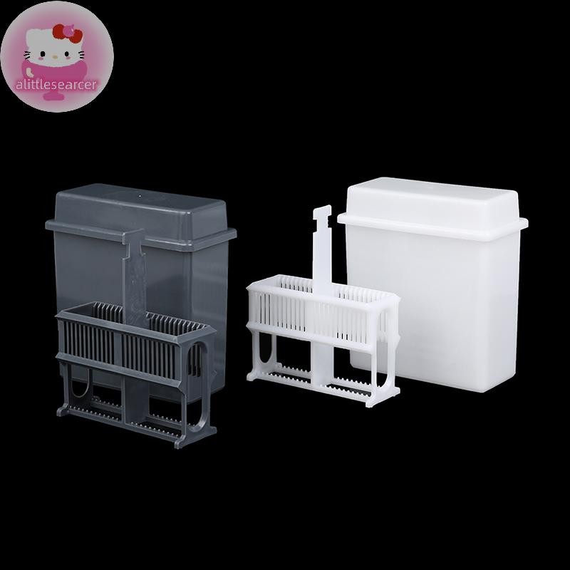 Alittlesearcer 24 Slots Staining Jar Rack สําหรับกล้องจุลทรรศน์สไลด์,Slides Staining Rack ชุดจาน EN