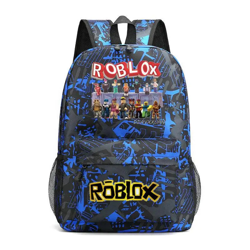 Roblox กระเป๋าเป้สะพายหลังผ้าใบชายหญิงวัยรุ่นกระเป๋านักเรียน Rucksack