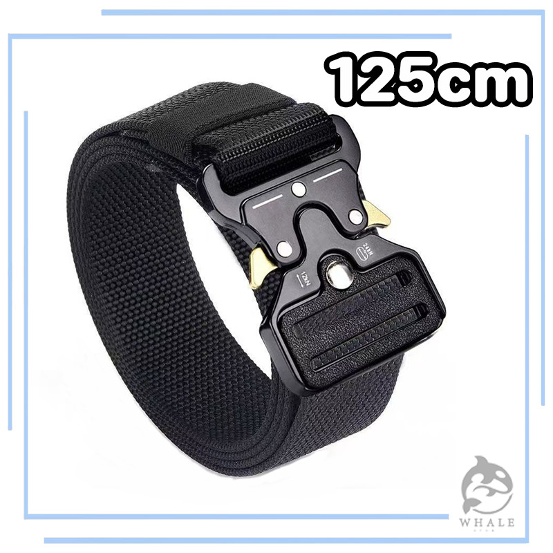 【125CM】เข็มขัดยุทธวิธีของแท้ เร็ว ปล่อย เข็มขัดกลางแจ้งนุ่มไนลอนจริงอุปกรณ์กีฬาผู้ชายผู้หญิงเข็มขัดสีดํา