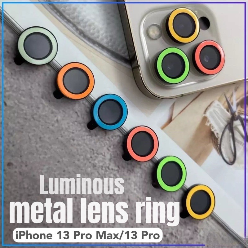 ชุดหรูหรากล้องป้องกันสี Luminous Flim สําหรับ IPhone 16 15 14 13 12 11 Pro Max 14 15 16 Plus 12 13 Mini Fluorescence HD เลนส์ Anti Scratch กระจกป้องกันแหวน - รูปที่ 6