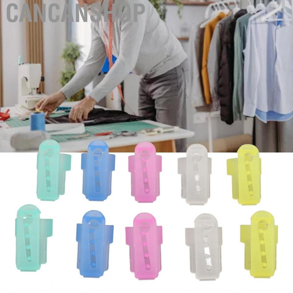 Cancanshop 10 ชิ้นถักปลอกนิ้วพลาสติกแบบพกพาลักษณะมันวาวเส้นด้ายผู้ถือนิ้ว