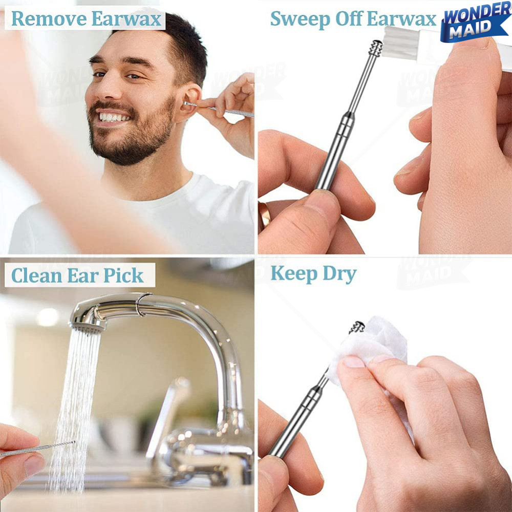 ✨ Wondermaid ✨ ไม้แคะหู ที่แคะหู พร้อมกล่องใส่ สแตนเลส สวยงาม ขนาดจิ๋ว สำหรับพกพา - รูปที่ 2