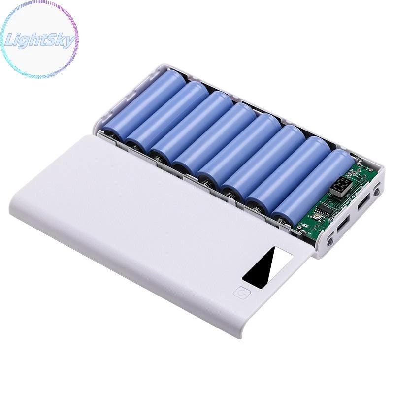 LightSky DIY 8* Dual USB สําหรับโทรศัพท์ชาร์จกล่องเก็บกรณีไม่มีแบตเตอรี่ TH