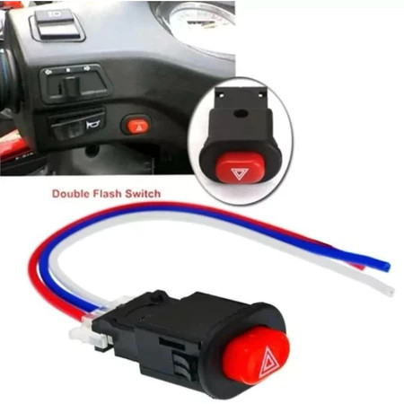 TOMBOL Motorcycle Hazard Switch Hazard Button On Off Motorcycle Hazard Light