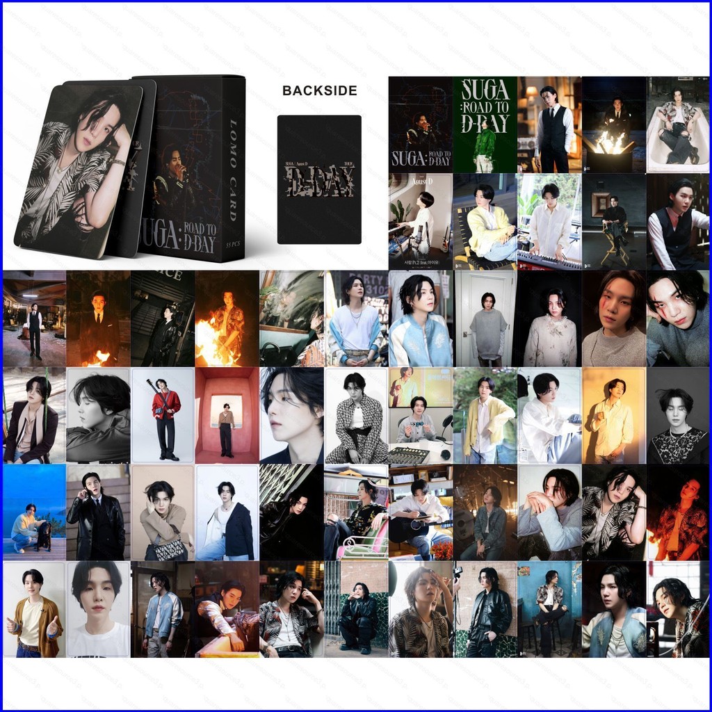 SQ3 55 ชิ้น/เซ็ต BTS SUGA การ์ด LOMO SUGA แผนที่ D วันอัลบั้มโปสการ์ดคอลเลกชัน KPOP Periphery QS3