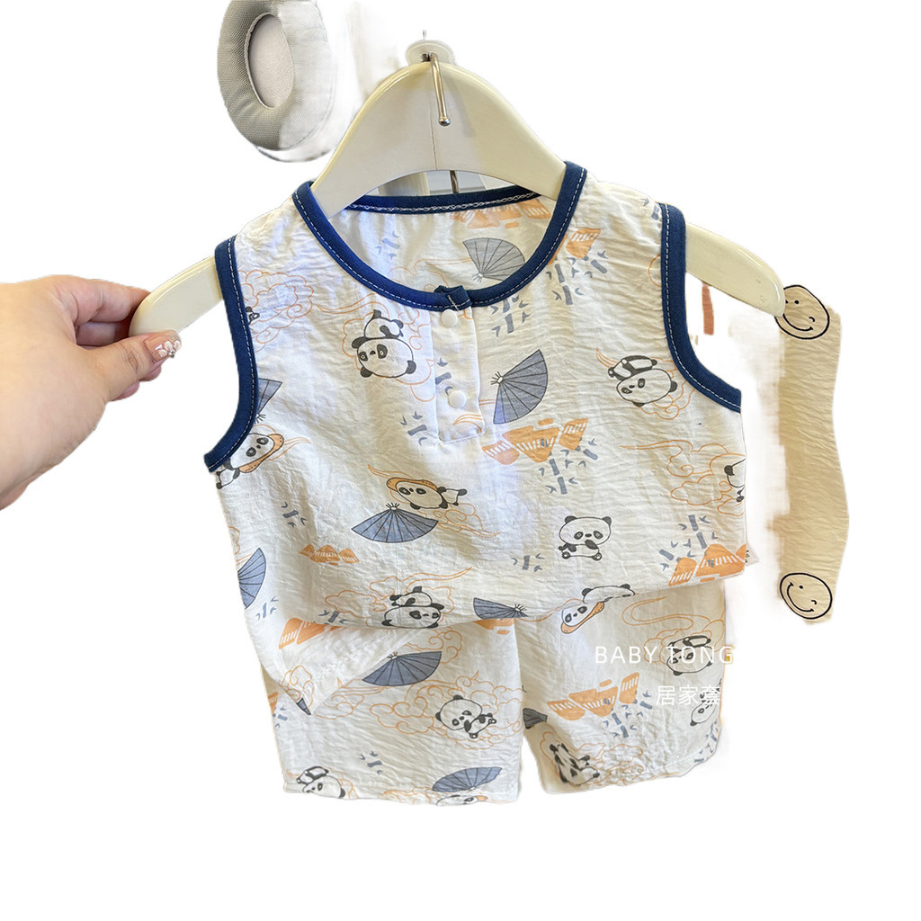 [ซี่] 70-140พร้อมสต็อกเด็กชุดลําลองเสื้อกั๊กการ์ตูนบ้านเสื้อผ้าเด็กระบายอากาศชุดนอนแฟชั่นเด็กเสื้อผ้าอย่างรวดเร็ว ราคา ถูกที่สุด ดีลบีเคเค แกลเลอรีภาพที่ 3