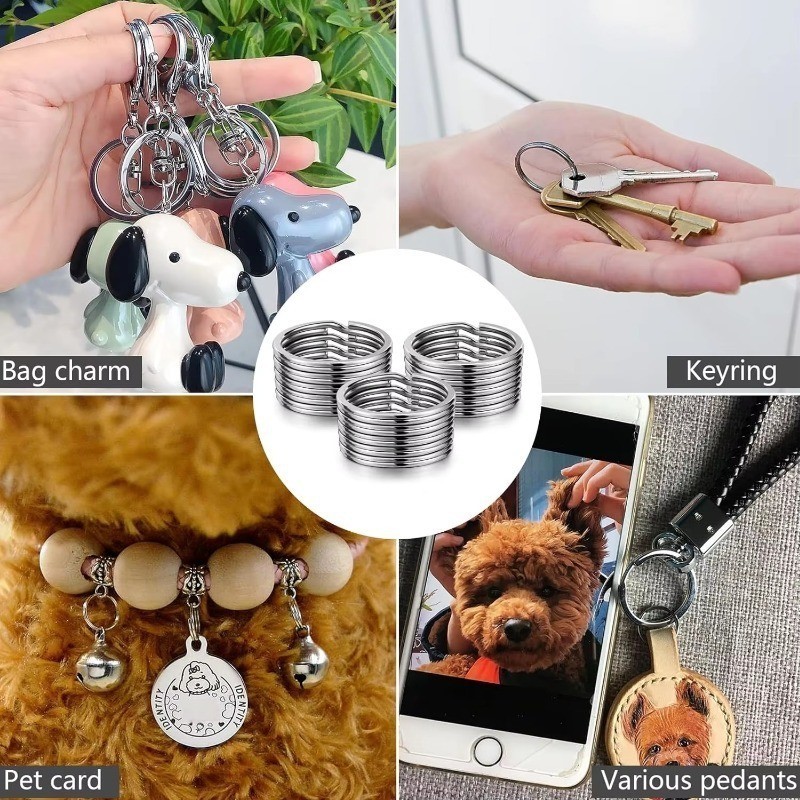 [3-5วันมาถึง]20ชิ้น25มิลลิเมตรโลหะผสมคู่เปิดกระโดดแหวนห่วงแยกพวงกุญแจแหวนสําหรับเครื่องประดับ ทําเอง ทําอุปกรณ์อุปกร