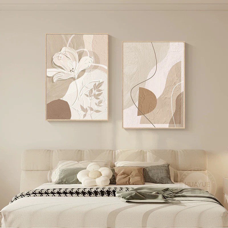 [กรอบไม้เนื้อแข็ง] นอร์ดิกภาพวาดตกแต่งดอกไม้นามธรรม อิน ตกแต่งผนังห้องนั่งเล่นภาพวาดตกแต่งห้องภาพจิตรกรรมฝาผนังผนังสติ๊กเกอร์ - รูปที่ 2