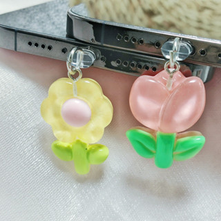 ดอกไม้โปร่งใสปลั๊กป้องกันฝุ่นโทรศัพท์ charm อุปกรณ์เสริม and…