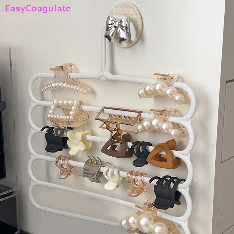 Eas 5 ชั้น Hair Claw Storage Rack Organizer ความจุขนาดใหญ่หนาผู้ถือ Wall Hairpin แขวนพื้นที่สําหรับผู้หญิง Ate