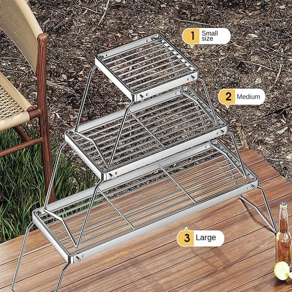 วาเลนติ ตะแกรงย่างแคมป์ปิ้งแบบพับได้, ขาตั้งเตาบาร์บีคิวพับได้สแตนเลส, มัลติฟังก์ชั่นการกัดกร่อนต้านทานย่างทนความร้อนพับเผา-เป็น ขาตั้งกลางแจ - รูปที่ 7