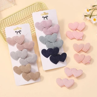 6ชิ้น/เซ็ตแข็งหัวใจออกแบบคลิปผมที่สง่างามน่ารัก ชม. หูฟัง มินิคลิปเด็กสาวกลางแจ้งสวมใส่น่ารักอุปกรณ์ผมของขวัญ