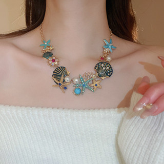 จูชิ ปลาดาวที่มีสีสันเชลล์สร้อยคอมุกสร้อยข้อมือต่างหูแฟชั่นเ…