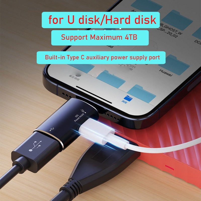 อะแดปเตอร์ OTG iOS เป็น USB 3.0 U เครื่องอ่านการ์ดชาร์จตัวแปลงหูฟังเสียงสําหรับโทรศัพท์มือถือ iOS