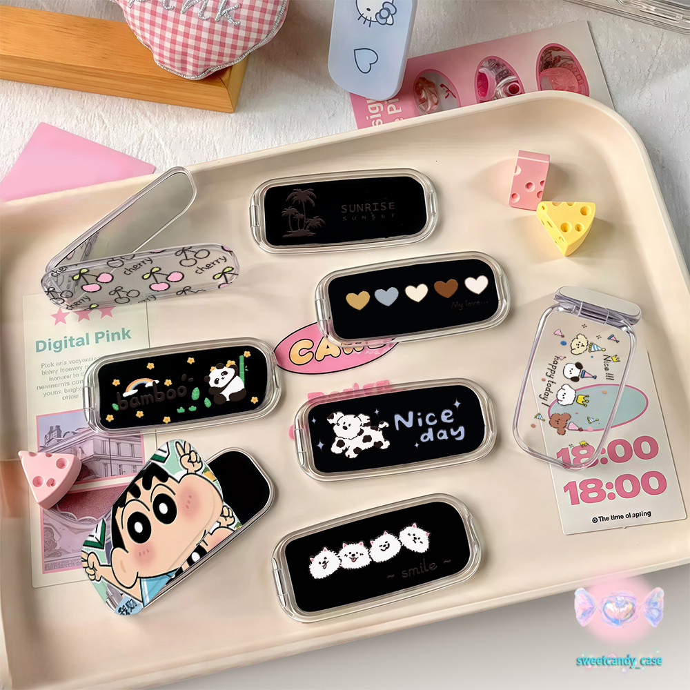 💖จัดส่งในพื้นที่💖 ขาตั้งโทรศัพท์พกกระจก พับ น่ารัก มันวาว เหมาะสำหรับโทรศัพท์มือถือทุกเครื่อง Mobile phone stand Mirror