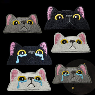 อุปกรณ์กระเป๋ากลางแจ้ง หูสีชมพูสีดําแมวผ้าสติกเกอร์ ตีนตุ๊กแ…