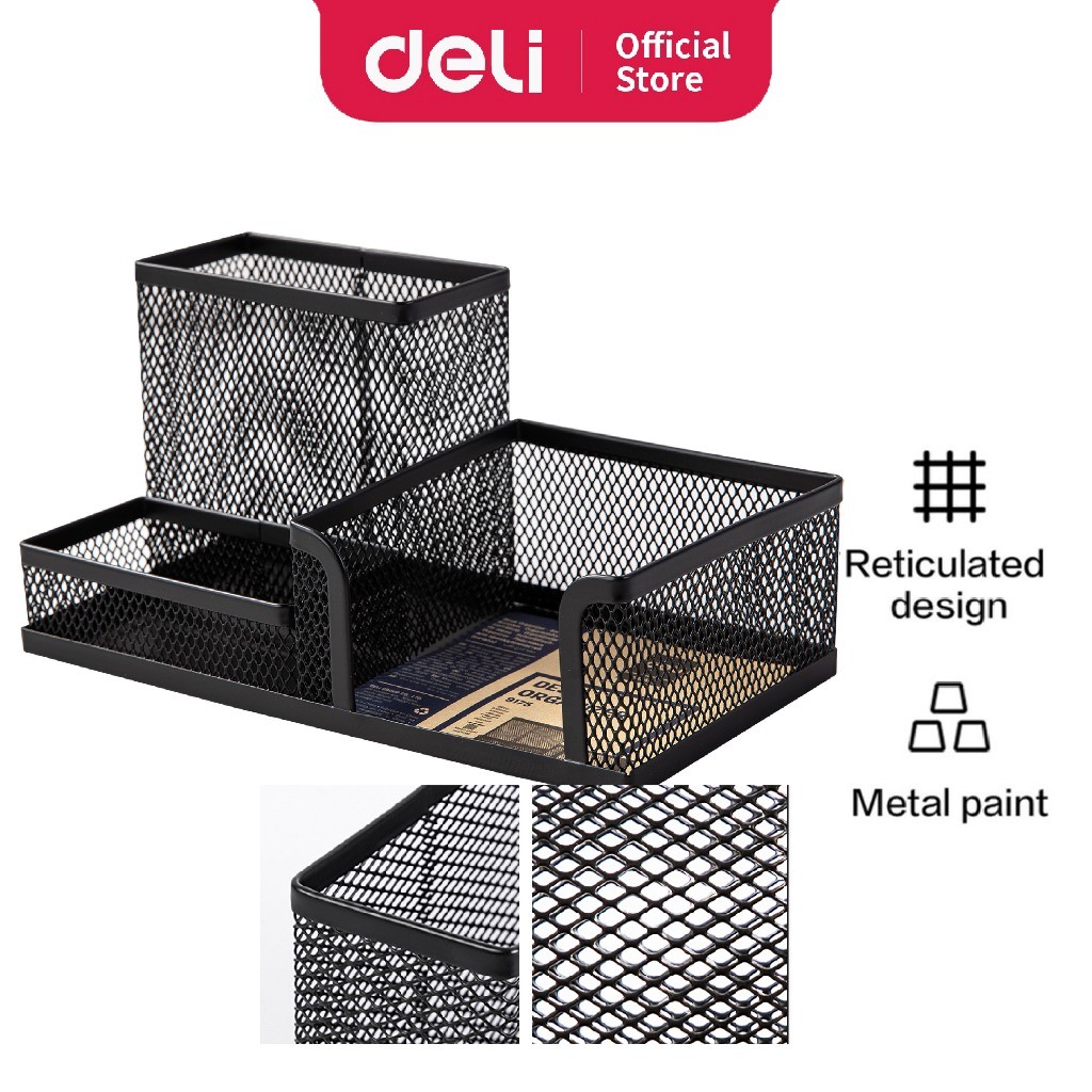 ที่วางเครื่องเขียน Deli Desk Organizer 3 Comp 215 75 (53mm x 280g)
