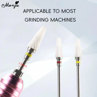 Monja หัวเจียรเซรามิคไฟฟ้า แบบเปลี่ยน สําหรับตกแต่งเล็บ Ceramic no heat hurt sanding drill bit tool