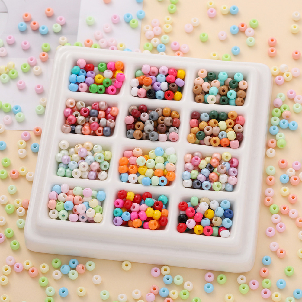 ลูกปัดข้าวแก้วเกรดA  100ชิ้น 4มม. สีทราย สำหรับDIY เครื่องประดับแฮนด์เมด