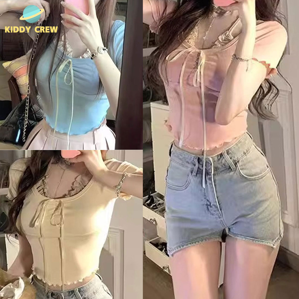 เสื้อยืดลุคน่ารักมินิมอล สไตล์สาวมั่น ดูหุ่นดี